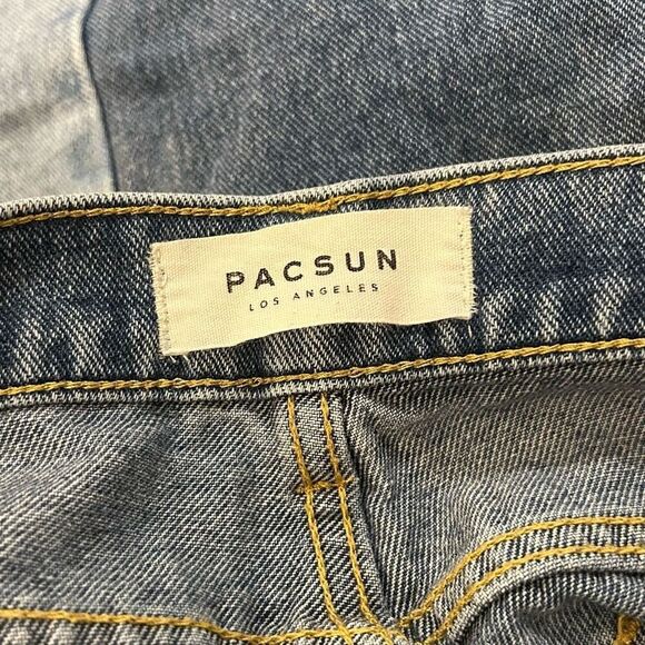 PACSUN Jeans Vintage Icon Two Tone Blue High Rise Rigid Size 27 Preloved - Picture 4 of 6